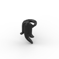 Lego Minifig 1X Bart Lang Beard Fanzy 93069 Schwarz Black