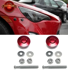 2 x Red Push Button Quick Release Fender Latch Pin Lock Bumper Clip For Mercedes
