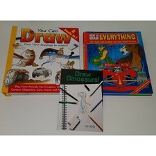 3 Learn to Draw Books Dinosaurs Pets Animals Cartoon Characters Cars Insects