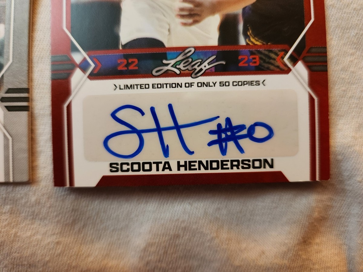 SCOOTA HENDERSON RED signed AUTO PROSPECT 2022-23 Leaf Draft
