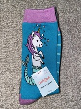 Cat  Jack 4 Pack Unicorn Crew Socks Youth Girls Size L 3-10 NEW 
