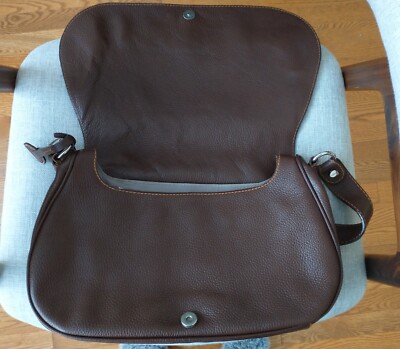 MAZZINI Dark Brown Leather Purse Large Bag ITALY | eBay display picture 2