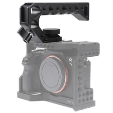 Camera Cage Top Handle Grip with Arri Locating Cold Shoe Mount 1/4" 3/8" Screws