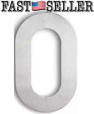 6 Inch Floating House Number Zero - 0 - Stainless Steel, Brushed Nickel 