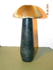 Anthropologie Toadstool Mushroom Decorative Object Gold brass green marble