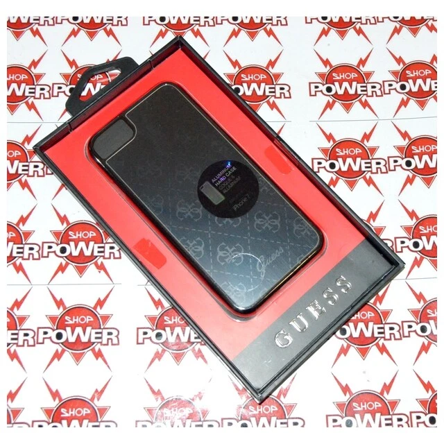 GUESS CUSTODIA ORIGINALE HARD BACK CASE COVER ALLUMINIO PER APPLE IPHONE 8 NERA - Immagine 4 di 4