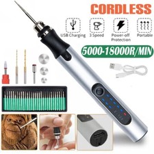 Mini Electric Engraving Pen w/ 33 Bits USB Rechargable DIY Engraver Cordless