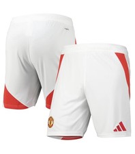 Adidas Manchester United Men  s Home AEROREADY Soccer Shorts White Sz XL New