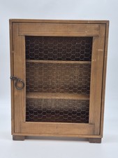 Vintage Wood Chicken Wire Shelf Cabinet Wall Hanging Or Free Standing 15x12