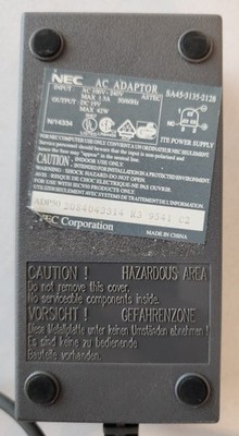 Untested NEC Adaptor SA45-3135-2128 (ADP50) DC 19V 1.5A Output