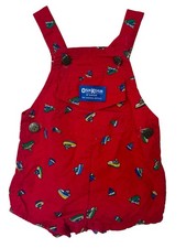 Vintage Oshkosh Vestbak Red Boat Overall One Piece 6/9 Months