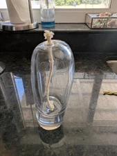 ACC Vintage Hand Made Art Glass Crystal 8 inch Oil Lamp w/ Cotton Wick