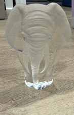 Mats Jonasson, Sweden, Crystal Art Glass Elephant Trunk 6&rdquo; Paperweight Signed