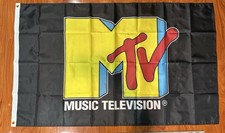 MTV Music Television Banner Flag Wall Hanging 3&rsquo; X 5&rsquo; Rare Iconic Gift