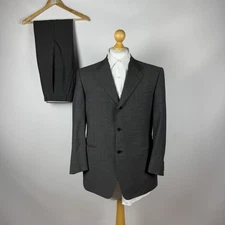 Canali Men's Suit Set 50C Lana Wool 3-Button Dark Gray Italy (Blazer, Trousers)