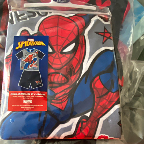 Marvel Spider-Man Boys 2 Piece Short Sleeve Jersey Pyjama Set 9-10 Years