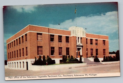 #ad Main Office Kalamazoo Parchment Company Michigan MI Vintage Postcard $9.98