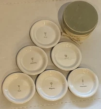 Williams Sonoma Appetizer Snack Plates Wine Series Set of 6 Retired Stoneware