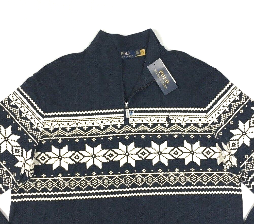 Polo Ralph Lauren 1/4 Zip Snowflake Nordic Sweater Pullover