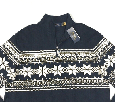Polo Ralph Lauren 1/4 Zip Snowflake Nordic Sweater Pullover