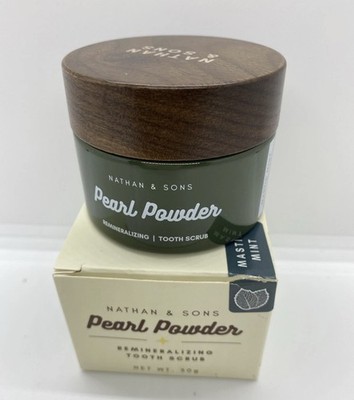 Nathan & Sons Pearl Powder Remineralizing Tooth Scrub Mastic Mint Net WT 30g New