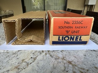 BRICK BOX & LINER ONLY Postwar Lionel O 2356C Southern F3 B Unit Diesel Engine