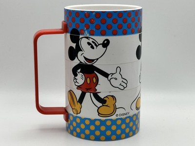   Vintage 1970 s DISNEY Mickey Mouse Plastic SWIVEL ROTATING PUZZLE MUG Elandia