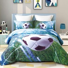 Soccer Bedding Twin Comforter Set, Sports Twin Bedding Sets for Boys, 5 Piece...