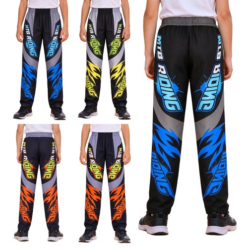 Boys Trousers Training Motocross Motorcycle Pants Lightweight Sports Kids - Picture 2 of 43