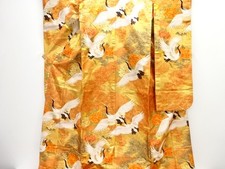 33713# JAPANESE KIMONO / IRO-UCHIKAKE FOR BRIDE / WOVEN CRANE & PINE