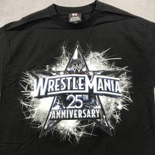 WWE WrestleMania 25th Anniversary Men’s L T‑Shirt 2009 Houston TX Never Worn