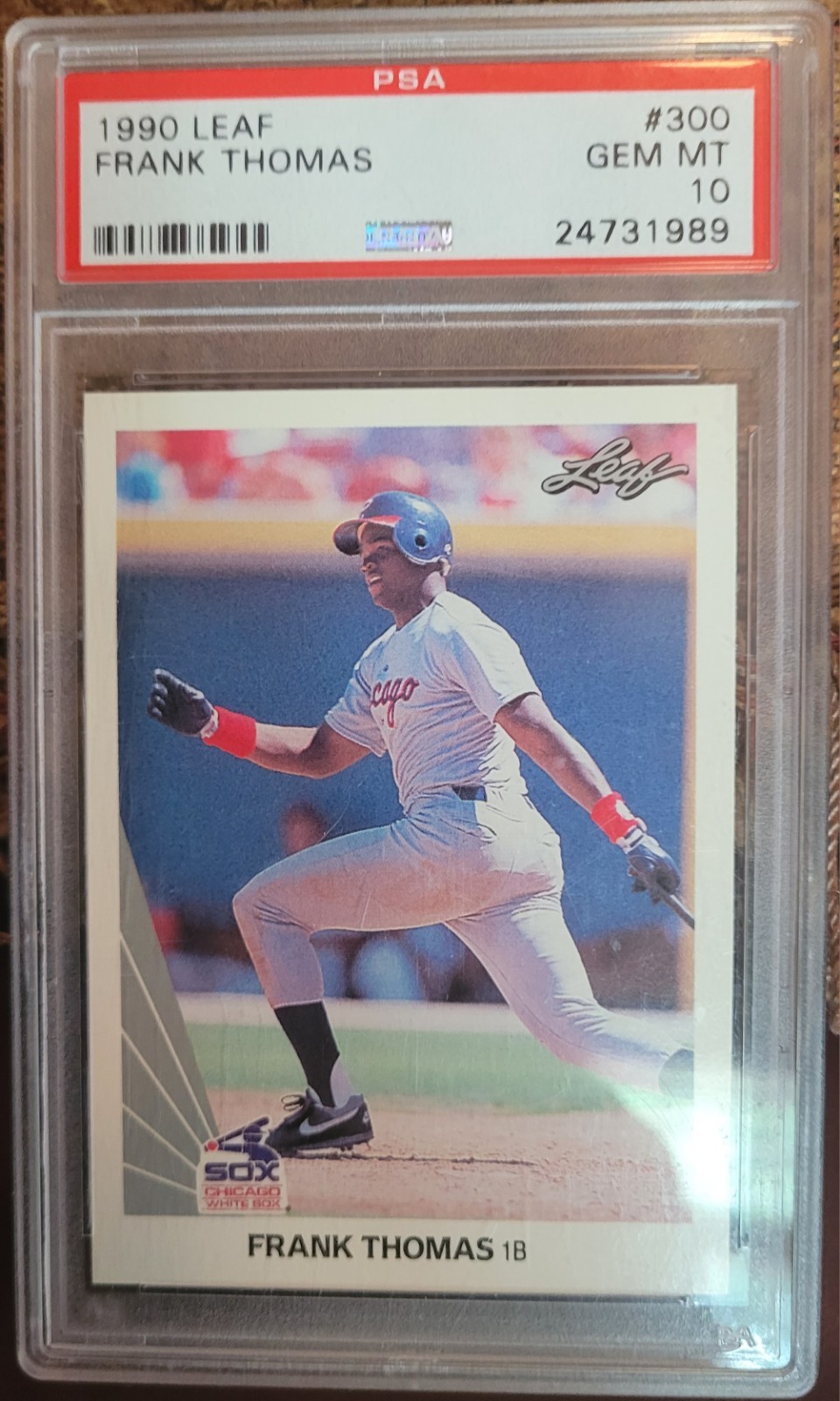 1990 Leaf - Frank Thomas #300 (RC) PSA 10