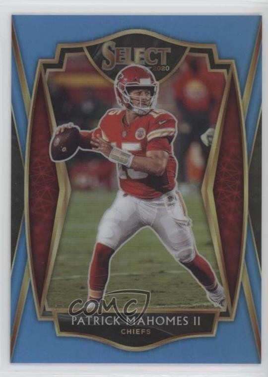 2020 Panini Select Premier Level Light Blue Prizm 34/99 Patrick Mahomes II v9t