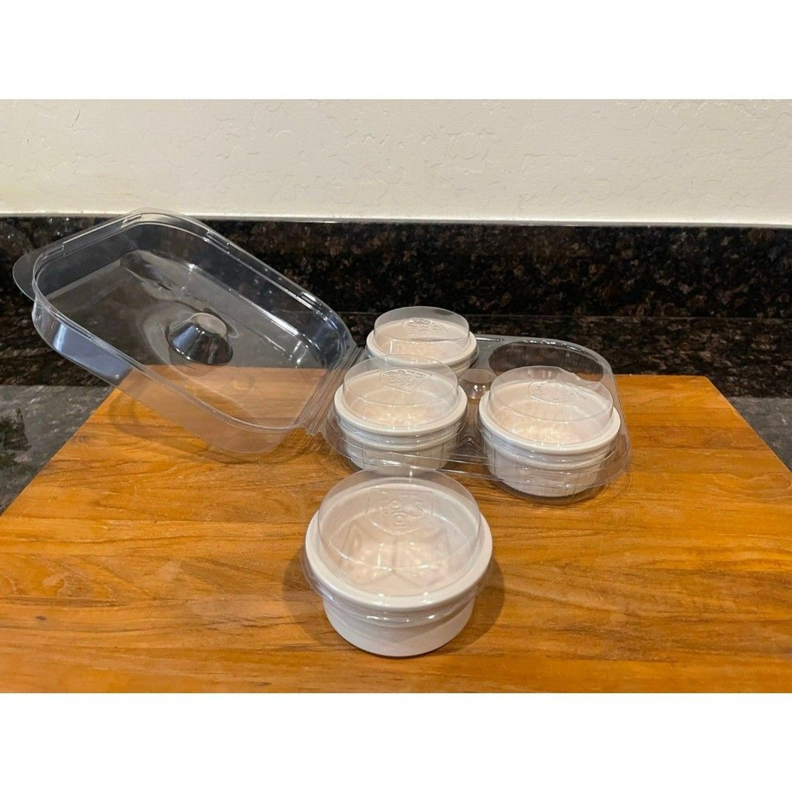 Set Of 4 CERMER Off White Ramekins Baking Custard Cups