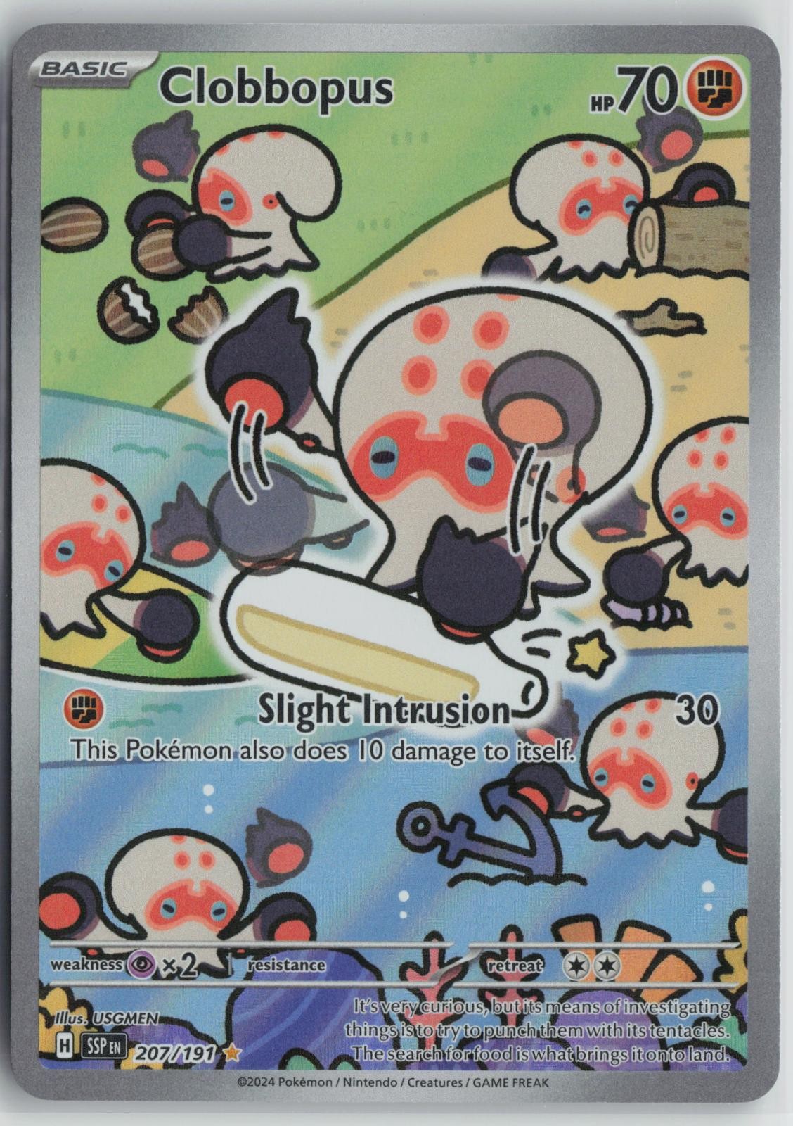 Clobbopus 207/191 Illustration Rare Surging Sparks Pokemon Near Mint