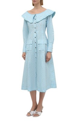 ganni printed cotton poplin midi dress GANNI Belted bow-embellished leopard-print cotton-poplin midi dress