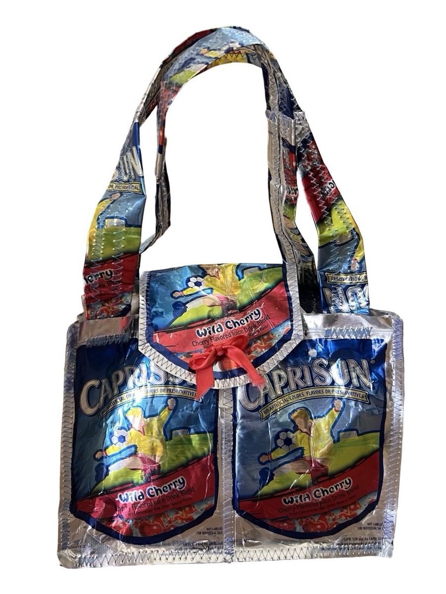 CAPRI SUN Handmade Juice Pouch Tote Bag Metallic Retro Kitschy Fun