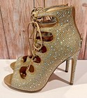 NEW Steve Madden Cabarett Rhinestone Lace Up Shoe Heel Pumps — photo 4