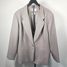 Levi Strauss Bend Over Blazer Women 44 Taupe Single Button Vintage Officecore