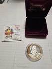1987 Disney's 50th Anniversary Snow White "Bashful" 1 Oz Silver Coin w/Box & COA