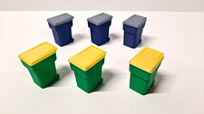 1/32 Scale Slot Car Accessories- Set of 6 Recycle and Garbage Carts - Scalextric