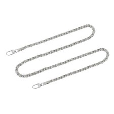 47" Purse Chain Strap with Buckles for Shoulder and Cross Body Gray  Silver 