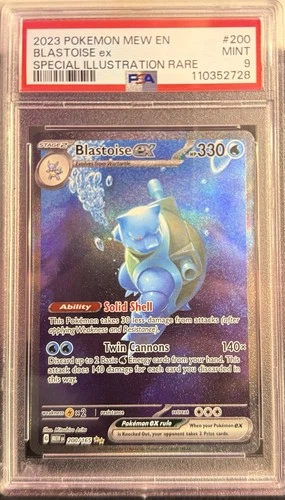 Pokémon TCG Blastoise ex 200/165 Scarlet & Violet SIR Holo PSA 9