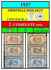 EGYPT stamps-1937-OPHTHALMOLOGY concilium-TWO COMPLETE SETS-B-Scot 244 245 246