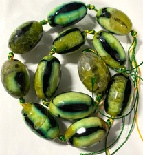 Green Yellow White Banded Druzy Agate Beads 10mm to 50mm