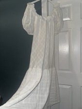 Free People White Cotton Boho Bride Vintage Style Maxi Dress New S 8-10