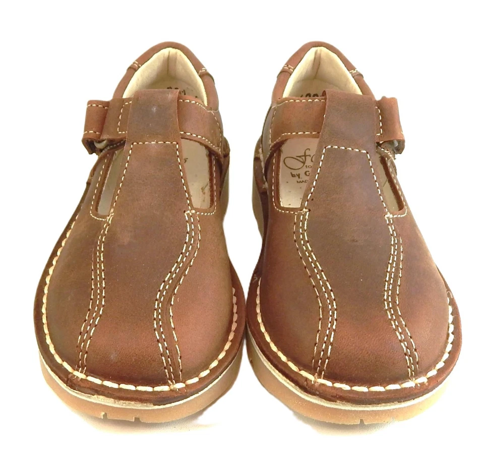 Sapatos escolares DE OSU-FARO -Espanha -Meninas de couro marrom alça em T - Europeu -Tamanho 7 - Imagem 2 de 4