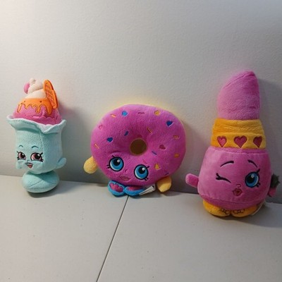 Shopkins Dlish Donut Lippy Lip Suzie Sundae Stuffed Plush Animal Toy Set of 3