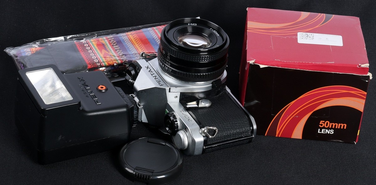 Pentax MV 1 Chrome 35mm Film SLR c/w 50mm f/1.7 Standard Lens