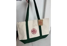 BRAND NEW TRADER JOE'S LARGE GREEN CANVAS TOTE BAG - IN HAND & READY TO SHIP!